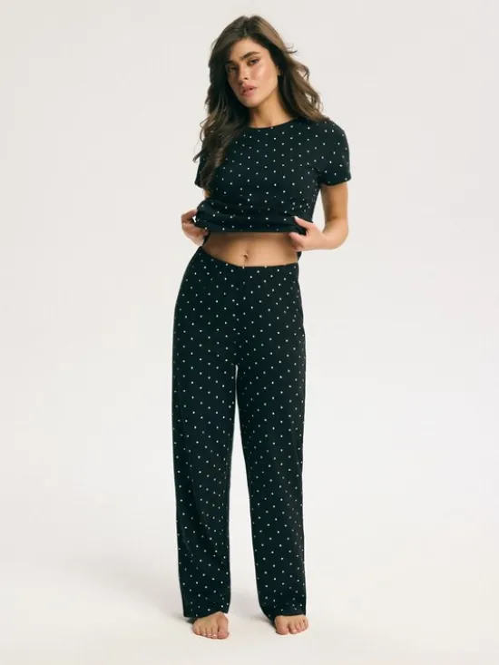 Esotiq Piżama 45651 Czarny Regular Fit