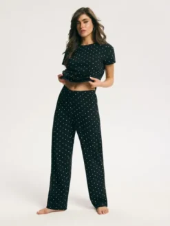 Esotiq Piżama 45651 Czarny Regular Fit