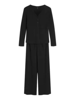 Esotiq Piżama 45993 Czarny Regular Fit