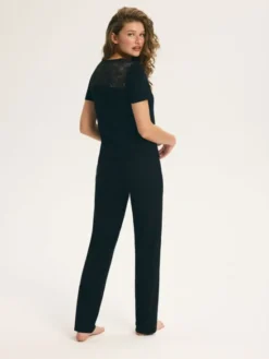 Esotiq Piżama 45996 Czarny Regular Fit
