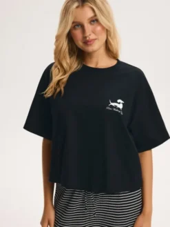 Esotiq Piżama 45915 Czarny Regular Fit