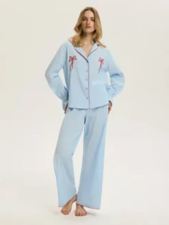 Esotiq Piżama 45265 Niebieski Regular Fit