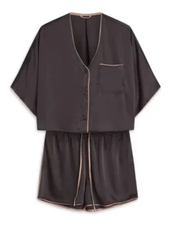 Esotiq Piżama 43346 Szary Regular Fit
