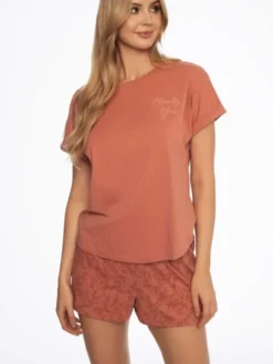 Esotiq Piżama 41306-38X Koralowy Loose Fit