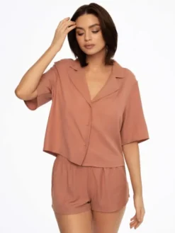 Esotiq Piżama 41493-39X Różowy Regular Fit