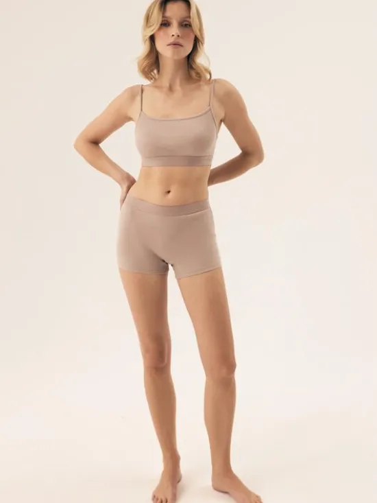 Esotiq Szorty materiałowe 43092 Beżowy Regular Fit