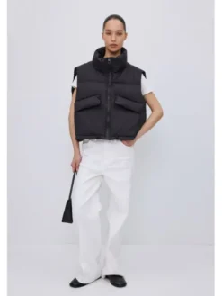 Estro Bezrękawnik ER00119639 Czarny Loose Fit