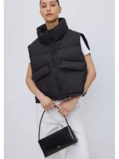 Estro Bezrękawnik ER00119639 Czarny Loose Fit