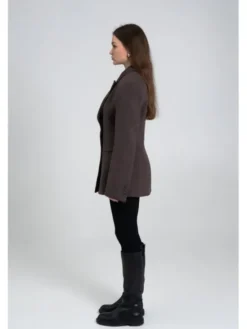 Estro Płaszcz wełniany ER00119687 Beżowy ciemny Slim Fit