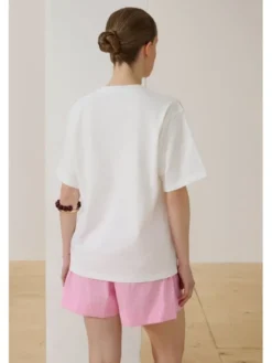 Estro T-Shirt ER00119733 Biały Oversize