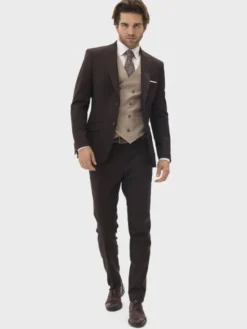 Evenemen Garnitur Kast Brown Brązowy Slim Fit