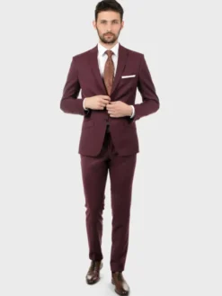 Evenemen Garnitur SLIVEN Bordowy Slim Fit