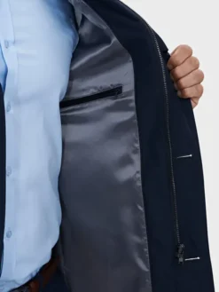 Evenemen Płaszcz zimowy LEONE NAVY Granatowy Slim Fit