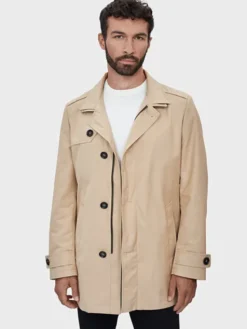Evenemen Trencz LEONE CAMEL Beżowy Slim Fit