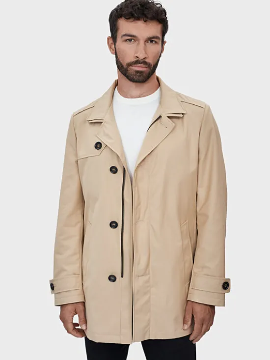 Evenemen Trencz LEONE CAMEL Beżowy Slim Fit