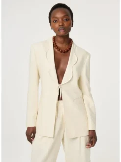 Fabienne Chapot Marynarka 6139-1487-102 Beżowy Slim Fit