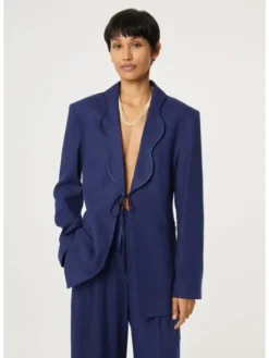 Fabienne Chapot Marynarka 6138-1770-103 Niebieski jasny Slim Fit