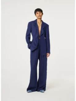 Fabienne Chapot Marynarka 6138-1770-103 Niebieski jasny Slim Fit