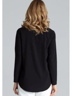 FIGL Bluzka M663 Czarny Regular Fit