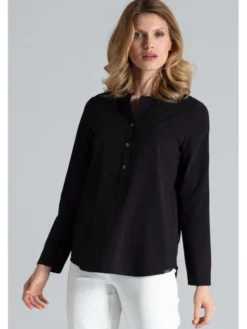 FIGL Bluzka M663 Czarny Regular Fit