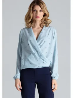 FIGL Bluzka M371 Niebieski Regular Fit