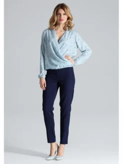 FIGL Bluzka M371 Niebieski Regular Fit