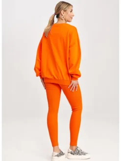 FIGL Komplet bluza i legginsy M1018 Pomarańczowy Regular Fit