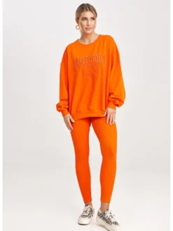 FIGL Komplet bluza i legginsy M1018 Pomarańczowy Regular Fit