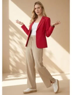 FIGL Marynarka M1339 Czerwony Fitted Fit