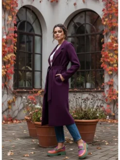 FIGL Płaszcz przejściowy M1243 Fioletowy Regular Fit