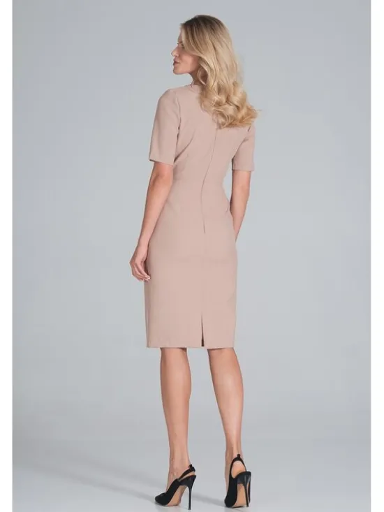 FIGL Sukienka M851 Beżowy Regular Fit