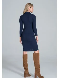 FIGL Sukienka M824 Granatowy Slim Fit