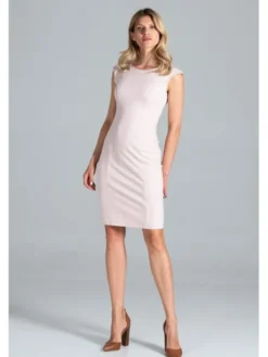 FIGL Sukienka M834 Różowy Slim Fit