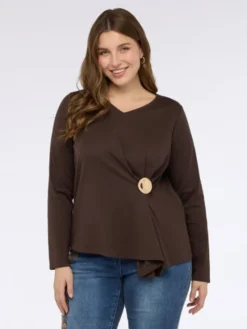 Fiorella Rubino Bluzka G099L008776N022 Brązowy Regular Fit