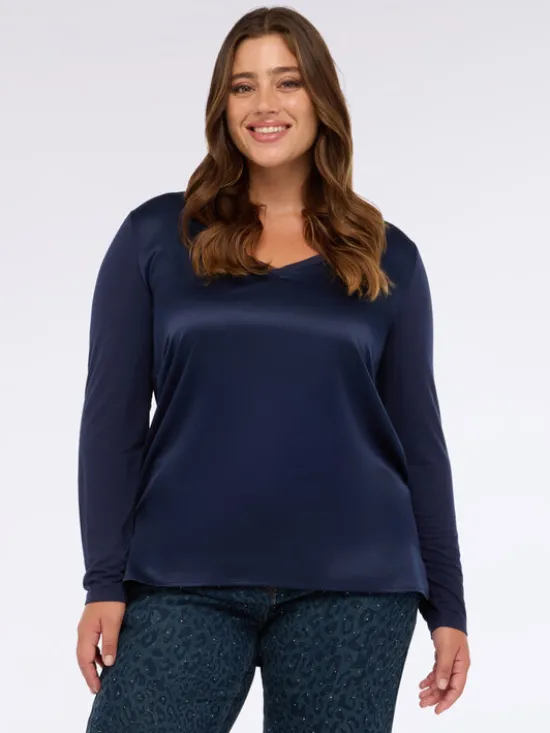Fiorella Rubino Bluzka G251L008563N034 Niebieski Regular Fit