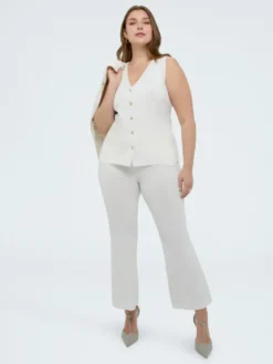 Fiorella Rubino Kamizelka M089L008362N011 Biały Regular Fit