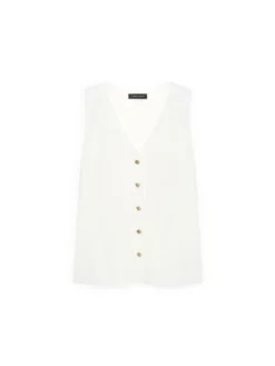 Fiorella Rubino Kamizelka M089L008362N011 Biały Regular Fit