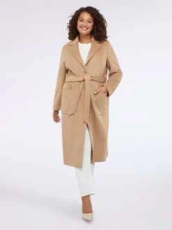 Fiorella Rubino Płaszcz zimowy 0039T000346N012 Kremowy Regular Fit