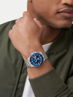 Fossil Zegarek Blue FS6029 Srebrny