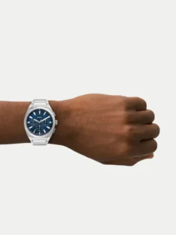 Fossil Zegarek Everett Chronograph FS6104 Srebrny