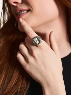 Fossil Zegarek Watch Ring ES5344 Srebrny