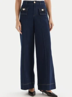 Fracomina Jeansy FS25WV3004W78201 Granatowy Wide Leg