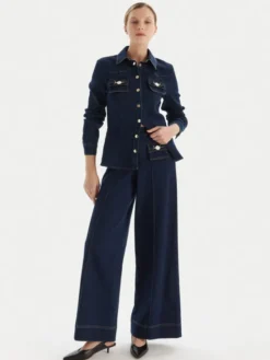 Fracomina Jeansy FS25WV3004W78201 Granatowy Wide Leg