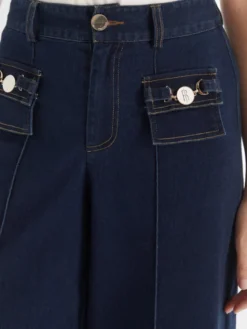Fracomina Jeansy FS25WV3004W78201 Granatowy Wide Leg