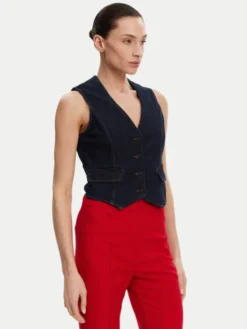 Fracomina Kamizelka FR25SJ5024D46093 Granatowy Slim Fit