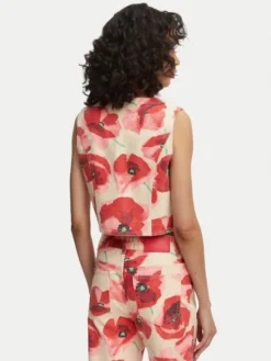 French Connection Kamizelka Poppy 7G9A9 Czerwony Slim Fit