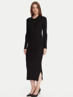 French Connection Sukienka dzianinowa 71ZJB Czarny Slim Fit