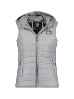 Geographical Norway Bezrękawnik WW2008E/GNO-Light Grey Szary Regular Fit