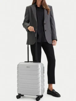 GINO ROSSI Walizka kabinowa CEO-GIN-S-003-05-SILVER Srebrny