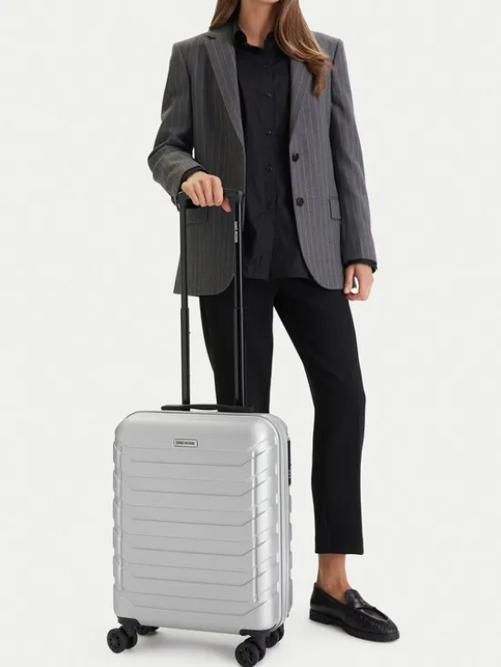 GINO ROSSI Walizka kabinowa CEO-GIN-S-003-05-SILVER Srebrny